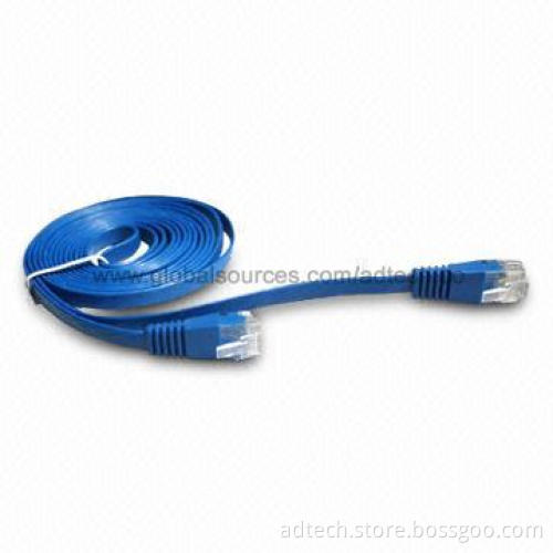 Molded Cat6A UTP Flat Cable, 4-pair 32AWG, 0.24-inch Cable Width, UL-certified